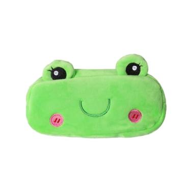 Imagem de HSYHERE Criativo Fofo Adorável Engraçado Animais Felizes Urso Sapo Cara Fruta Morango Melancia Superfície Macia Recheada Roupas Caixa De Lápis Estojo Bolsa Suporte Para Caneta - Verde