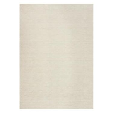 Imagem de GarveeHome Tapete de área de 1,7 m x 18 cm - Tapete ultrafino ultrafino de pilha baixa estilo listrado moderno para sala de estar, quarto, escritório, antiderrapante, lavável, bege