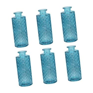 Imagem de Generic 6 peças de vasos de vidro para flores, mini vasos para arranjos de flores, recipientes decorativos para plantas, entrada, presente de inauguração, Céu Azul