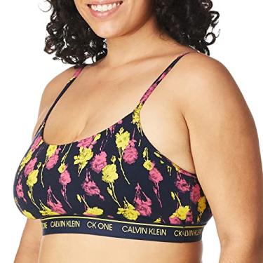 Imagem de Calvin Klein Sutiã feminino Ck One algodão sem forro, Estampa Sweet Rosie, XP