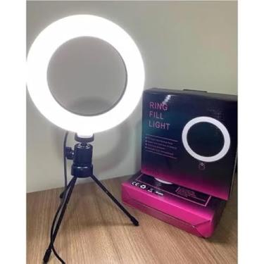 Imagem de Luz LED 16cm, 3 Temperaturas de Cor (3200K-5500K), com Tripé e Controle USB para Fotografia