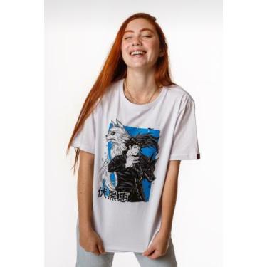 Imagem de Camiseta com silk Megumi-Jujutsu Kaisen - Versículo , Branco, G