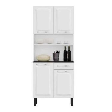 Imagem de Armário Itatiaia Pratika 80 cm 4 Portas 1 Gaveta, Branco