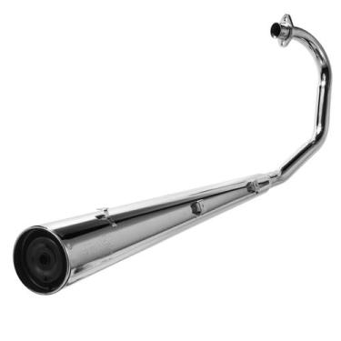 Imagem de Escapamento Moto Honda Titan 150 Ks Es 2005 a 2008 Cromo Forte Modelo 