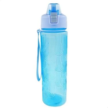 Imagem de Garrafa Squeeze Plástica 1000ml Coloridas com Alça Resistente Tampa com Rosca Ideal para Academia (Azul)