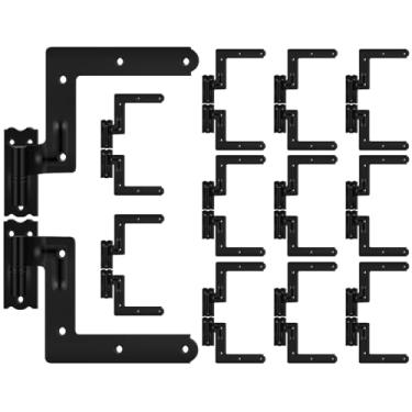 Imagem de Moxweyeni Pacote com 24 (12 pares) Dobradiça de persiana de aço 3,5 cm Dobradiças reversíveis para moldura de madeira resistente, tijolo, portas, janelas