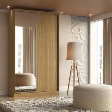 Imagem de Guarda Roupa Solteiro 2 Portas 1 Espelho 138cm - Belmax
