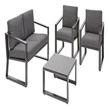 Imagem de Conjunto 4 Lugares Sofá 2 Poltronas E Mesa Alumínio - Deluxe