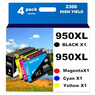 Imagem de Pacote combo de cartuchos de tinta 950XL 951XL para HP 950 XL 951 XL de substituição para HP OfficeJet Pro 8600 8610 8620 8100 8630 8660 8640 8615 8616 8625 76DW 251DW 271DW 1 preto, 1 Ciano, 1