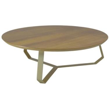 Imagem de Mesa Centro Liban Baixa Tampo Freijó Base Gold 30cm - 62606 - Sun Hous