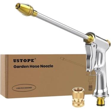 Imagem de Ustope Bocal de Mangueira de Jardim, Metal Liga de Zinco, Válvula de Bocal Mangueira, AD-05, Latão, 0,9 cm, 6.5 x 14 x 1.4 cm, 2 Portas, Conector Rápido, Barb, 19336120011