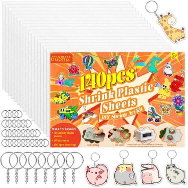 Imagem de Kit de folhas de plástico retráteis Gushu com 20 papéis retráteis 120 