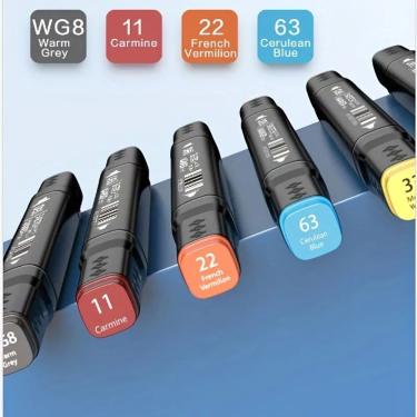 Imagem de Conjunto De Canetinhas Marcador Permanente 48 Cores Ponta Dupla E Versátil