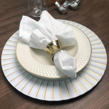 Imagem de 4 Sousplat Redondo Mesa Posta Plástico Alto Padrão Lisa Br - Idealiza