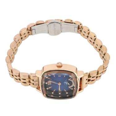 Imagem de Eujgoov Mulheres Elegantes Pulseira de Aço Inoxidável Ajustável Relógio Relógio de Shinestone Moda Damas Damas Vestido de Quartzo Assistir para Trabalho e Viajar (Dial azul)