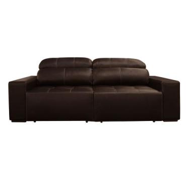 Imagem de Sofá 3 Lugares Retrátil Reclinável Levi 250cm Couro Capuccino - Sallar