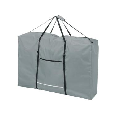 Imagem de PATIKIL Bolsa de armazenamento de mesa dobrável, resistente 600D, impermeável, dobrável, com alça para cadeira de rodas com gravidade zero, 109 cm C x 73 cm L x 28 cm T, cinza