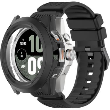 Imagem de QHBAMD Pulseiras de relógio de silicone compatíveis com Ticwatch Atlas, com capa de PC, macia, respirável, impermeável, pulseira esportiva para Ticwatch Atlas