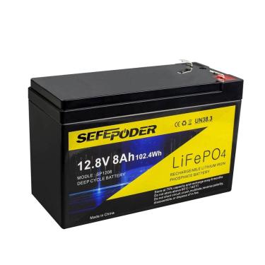 Imagem de Bateria de lítio de ciclo profundo SEFEPODER 12V 8Ah LiFePO4 2000+