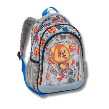 Imagem de Mochila Costas Creche Bebê Zoop Escolar Infantil Leão Cinza