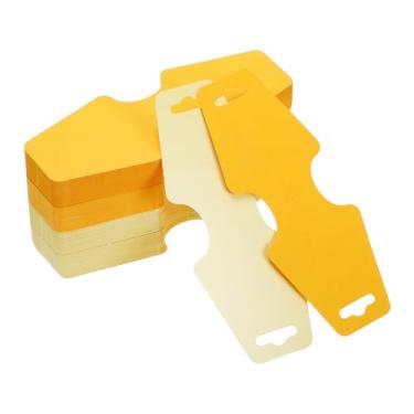 Imagem de PATIKIL Cartões de exibição de colar e pulseira, 200 peças, porta-cartões em branco, embalagem de joias para pendurar colares, gargantilhas, brincos, acessórios de faixa de cabelo (bege/amarelo, 12 x