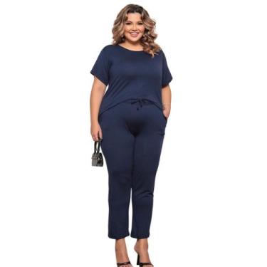 Imagem de Conjunto Plus Size Feminino Manga Curta Viscolycra Multiuso Premium Co