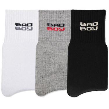 Imagem de Kit c/3 Pares de Meia Bad Boy Cano Médio (15 cm) - 7650 - BadBoy, Bc, 