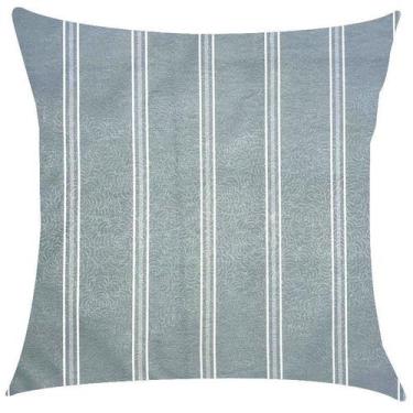 Imagem de Capa de Almofada Impermeável Azul Claro Listrado 43x43cm - Sua Casa De