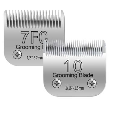 Imagem de 10# 1,5 mm e 7FC 3,2 mm Lâminas de reposição para tosadores de animais de estimação, lâmina removível compatível com cortadores de cachorro andis/wahl/Oster