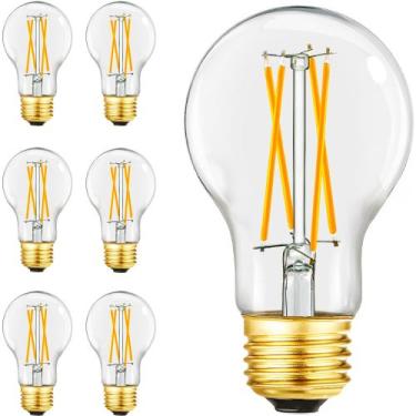 Imagem de Lâmpada LED HOMOSUM A19 Vintage 6W 5000K 600lm 90 CRI, pacote com 6