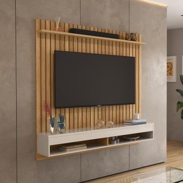 Imagem de Painel Para Detroit - 1 Prateleira E Nicho Suspenso Freijó-off White - Lukaliam Móveis