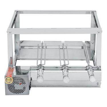 Imagem de Churrasqueira Integrada Inox 3 Espetos Giratórios - Série especial par