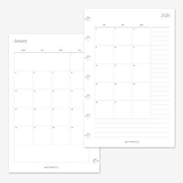 Imagem de MAY PAPER CO. 2026 Mini agenda feliz mensal com refil de agenda, mês em duas páginas, para mini notebook HP de 7 discos 11 x 7 (meses contínuos, início de segunda-feira)