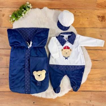 Imagem de Saída Maternidade 04 Peças Menino Roupas de Bebê Bryan - Maria's Baby,