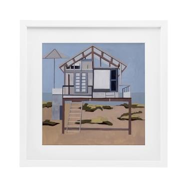 Imagem de Stupell Industries Impressão emoldurada branca Silent Shores Cabin Under Glass por Melissa Wang, 33 x 33