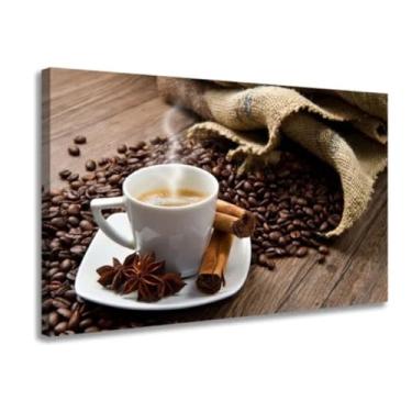 Imagem de quadro decorativo cozinha restaurante area de lazer cantinho do café tela 90x60 em tecido policanva borda infinita