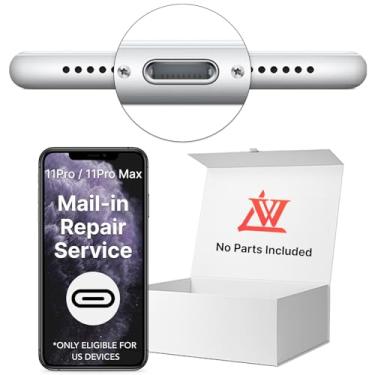 Imagem de LW Serviço de reparo por correio para iPhone 11 Pro/11 Pro Max Substituição da porta de carregamento, porta de carregamento USB para substituição de montagem completa (Pro-Repair Service, não peças)