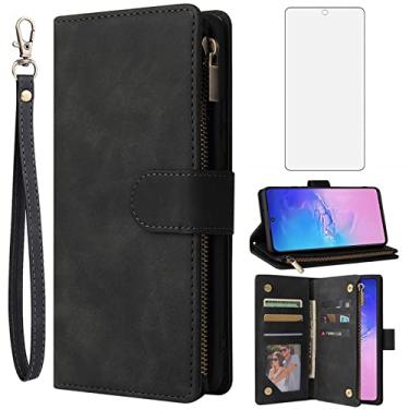 Imagem de Asuwish Capa tipo carteira compatível com Samsung Galaxy S10 Lite, protetor de tela de vidro temperado e capa flip de couro, porta-cartões, capas para celular para Glaxay S10lite S 10 10s Galaxies A91