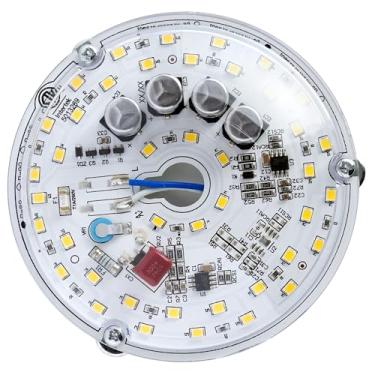 Imagem de HAOLEDI Kit de retrofit de luz de ventilador de teto LED de 4 polegadas, kit de substituição de luz de teto, PCB retrofit de luz de teto LED, 120V 18W 2200LM branco 5000K (1 pacote branco 5000K)