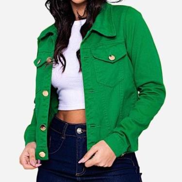 Imagem de Jaqueta Feminina Verde e Colorida | Jeans | Brim | Denim-Feminino