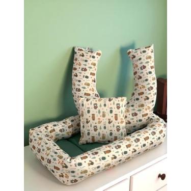 Imagem de Kit Ninho Redutor + Almofada Amamentação 3pçs Bebê Bosque - Carinha de