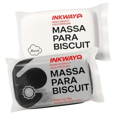 Imagem de Kit 2 Massas Para Biscuit 170 Gramas Branco E Preto Para Artesanato