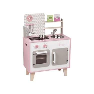 Imagem de Cozinha Infantil de Madeira Macaroon Janod, Rosa