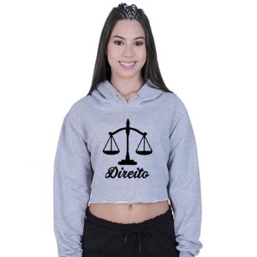 Imagem de Cropped Moletom Feminino Faculdade Direito - Lafre, Cinza, M