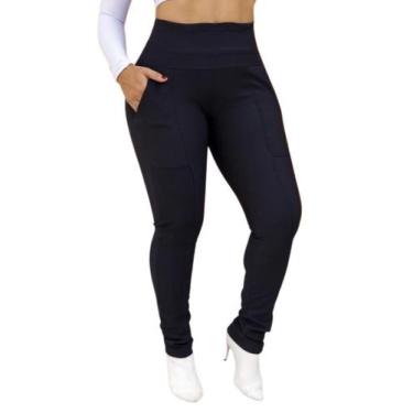 Imagem de Calça Montaria Plus Size Legging Gorgurão Canelado Cintura Alta - Rema