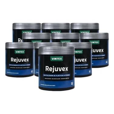 Imagem de Kit 10 Revitalizador de Plásticos Externos 400g Cada Brilho Duradouro Sem Silicone Fácil Aplicação Automotiva