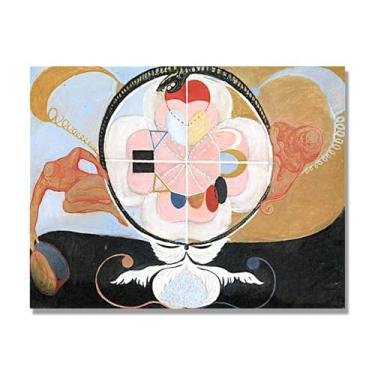 Imagem de NHLDZYH Pôster Hilma Af Klint, (Evolução, nº 13), reproduções de pinturas famosas, imagem de arte abstrata para sala de estar quarto decoração de casa. Tela de 60 x 80 cm - 23,7 x 31,5 pol