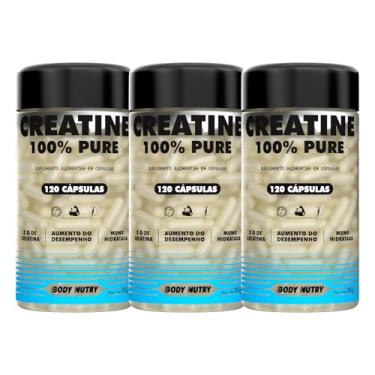 Imagem de Kit 3x Creatina 100% Pura Monohidratada e Micronizada - Pote 120 Capsulas - Creatine Pure Monohydrate - Importada Alto Grau de Pureza - Original