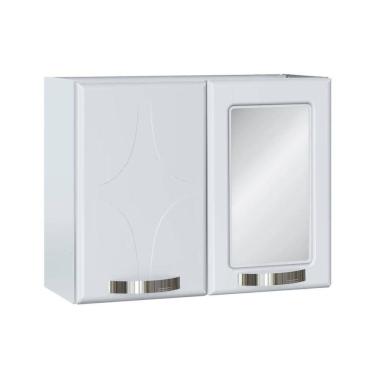 Imagem de Armário de Banheiro c/ Espelho Rubi 70cm Branco - Telasul