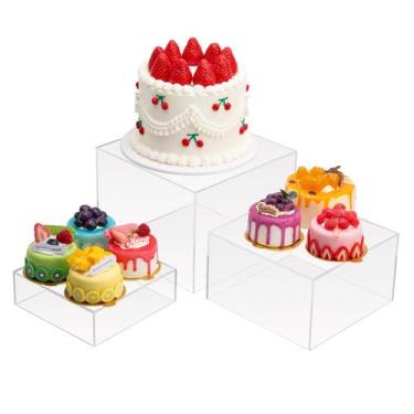 Imagem de Suportes de exibição de cubos de acrílico Clisela 3 peças transparente